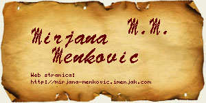 Mirjana Menković vizit kartica